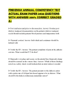 FRESENIUS ANNUAL COMPETENCY TEST ACTUAL EXAM PAPER 2026 QUESTIONS WITH ANSWERS 100% CORRECT GRADED
