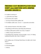 FRESENIUS CCHT RECERTIFICATION EXAM SCRIPT 2026 QUESTIONS WITH VERIFIED ANSWERS GRADED A+