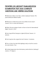 FRONTIER 2312 AIRCRAFT FAMILIARIZATION EXAMINATION TEST 2026 COMPLETE QUESTIONS AND VERIFIED SOLUTI