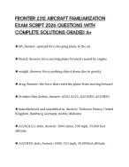 FRONTIER 2312 AIRCRAFT FAMILIARIZATION EXAM SCRIPT 2026 QUESTIONS WITH COMPLETE SOLUTIONS GRADED A+