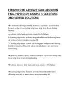 FRONTIER 2312 AIRCRAFT FAMILIARIZATION FINAL PAPER 2026 COMPLETE QUESTIONS AND VERIFIED SOLUTIONS