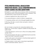 FTCE PROFESSIONAL EDUCATION PRACTICE EXAM 2 2026 COMPREHENSIVE STUDY GUIDE SOLVED QUESTIONS