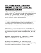 FTCE PROFESSIONAL EDUCATION PRACTICE EXAM 2 2026 ACTUAL TEST PAPER FULL SOLUTION
