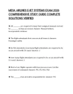 MESA AIRLINES E-JET SYSTEMS EXAM 2026 COMPREHENSIVE STUDY GUIDE COMPLETE SOLUTIONS VERIFIED