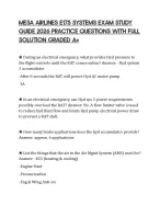 MESA AIRLINES E175 SYSTEMS EXAM STUDY GUIDE 2026 PRACTICE QUESTIONS WITH FULL SOLUTION GRADED A+