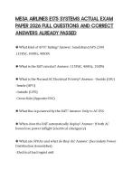 MESA AIRLINES E175 SYSTEMS ACTUAL EXAM PAPER 2026 FULL QUESTIONS AND CORRECT ANSWERS ALREADY PASSED