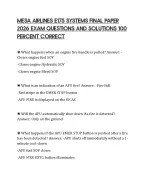 MESA AIRLINES E175 SYSTEMS FINAL PAPER 2026 EXAM QUESTIONS AND SOLUTIONS 100 PERCENT CORRECT