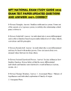 MFT NATIONAL EXAM STUDY GUIDE 2026 EXAM TEST PAPER UPDATED QUESTIONS AND ANSWERS 100% CORRECT