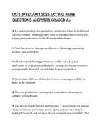 MGT 291 EXAM 1 2026 ACTUAL PAPER QUESTIONS ANSWERS GRADED A+
