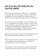 MGT 291 EXAM 2 TEST PAPER 2026 FULL SOLUTION VERIFIED
