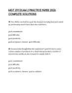 MGT 291 EXAM 2 PRACTICE PAPER 2026 COMPLETE SOLUTIONS