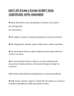 MGT 291 EXAM 2 EXAM SCRIPT 2026 QUESTIONS WITH ANSWERS