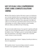 MGT 291 EXAM 1 2026 COMPREHENSIVE STUDY GUIDE COMPLETE SOLUTIONS VERIFIED
