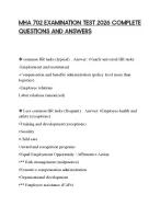 MHA 702 EXAMINATION TEST 2026 COMPLETE QUESTIONS AND ANSWERS