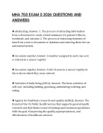 MHA 705 EXAM 5 2026 QUESTIONS AND ANSWERS