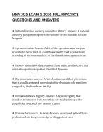 MHA 705 EXAM 5 2026 FULL PRACTICE QUESTIONS AND ANSWERS