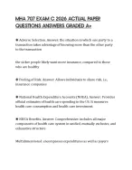 MHA 707 EXAM C 2026 ACTUAL PAPER QUESTIONS ANSWERS GRADED A+