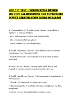 MHA 707 TEST 1 VERIFICATION REVIEW LOG 2026 ALL QUESTIONS AND AUTHORIZED INPUTS CERTIFICATION QUERY