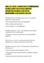 MHA 707 TEST 1 PROFICIENCY COMPLIANCE PUBLICATION 2026 FINAL EDITION APPROVED QUERIES AND TOTAL STA