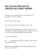 MHA 708 EXAM SCRIPT 2026 FULL QUESTIONS AND CORRECT ANSWERS