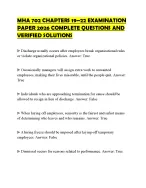 MHA 702 CHAPTERS 19–22 EXAMINATION PAPER 2026 COMPLETE QUESTIONS AND VERIFIED SOLUTIONS