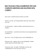 MHA 702 EXAM 4 FINAL EXAMINATION TEST 2026 COMPLETE QUESTIONS AND SOLUTIONS 100% CORRECT