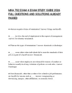 MHA 702 EXAM 4 EXAM STUDY GUIDE 2026 FULL QUESTIONS AND SOLUTIONS ALREADY PASSED
