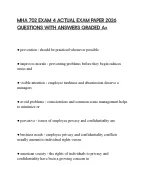 MHA 702 EXAM 4 ACTUAL EXAM PAPER 2026 QUESTIONS WITH ANSWERS GRADED A+