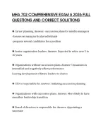 MHA 702 COMPREHENSIVE EXAM 6 2026 FULL QUESTIONS AND CORRECT SOLUTIONS