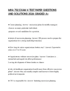 MHA 702 EXAM 4 TEST PAPER QUESTIONS AND SOLUTIONS 2026 GRADED A+