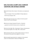 MHA 702 EXAM 6 SCRIPT 2026 COMPLETE QUESTIONS AND DETAILED ANSWERS