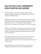 MHA 705 EXAM 5 2026 COMPREHENSIVE REVIEW QUESTIONS AND ANSWERS