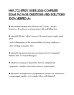 MHA 702 STUDY GUIDE 2026 COMPLETE EXAM PACKAGE QUESTIONS AND SOLUTIONS 100% VERIFIED A+