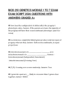 BIOD 210 GENETICS MODULE 1 TO 7 EXAM EXAM SCRIPT 2026 QUESTIONS WITH ...