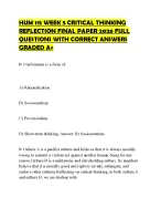 HUM 115 WEEK 5 CRITICAL THINKING REFLECTION FINAL PAPER 2026 FULL ...