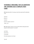WONDERLIC PERSONNEL TEST 50 QUESTIONS AND ANSWERS 2025 COMPLETE STUDY ...