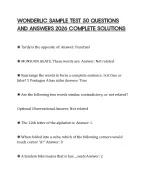 WONDERLIC SAMPLE TEST 50 QUESTIONS AND ANSWERS - DocMerit