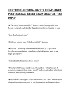 CERTIFIED ELECTRICAL SAFETY COMPLIANCE PROFESSIONAL CESCP EXAM 2026 ...
