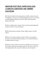 MISSOURI POST FINAL PAPER EXAM 2026 COMPLETE QUESTIONS AND VERIFIED SOLUTIONS