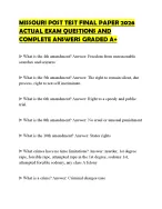MISSOURI POST TEST FINAL PAPER 2026 ACTUAL EXAM QUESTIONS AND COMPLETE ANSWERS GRADED A+