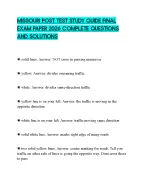 MISSOURI POST TEST STUDY GUIDE FINAL EXAM PAPER 2026 COMPLETE QUESTIONS AND SOLUTIONS