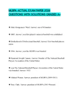 MLBPA ACTUAL EXAM PAPER 2026 QUESTIONS WITH SOLUTIONS GRADED A+