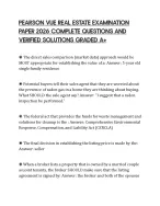 PEARSON VUE REAL ESTATE EXAMINATION PAPER 2026 COMPLETE QUESTIONS AND VERIFIED SOLUTIONS GRADED A+