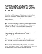 PEARSON VUE REAL ESTATE EXAM SCRIPT 2026 COMPLETE QUESTIONS AND VERIFIED SOLUTIONS