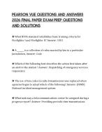 PEARSON VUE QUESTIONS AND ANSWERS 2026 FINAL PAPER EXAM PREP QUESTIONS AND SOLUTIONS