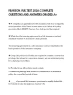 PEARSON VUE TEST 2026 COMPLETE QUESTIONS AND ANSWERS GRADED A+