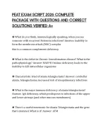 PEAT EXAM SCRIPT 2026 COMPLETE PACKAGE WITH QUESTIONS AND CORRECT SOLUTIONS VERIFIED A+