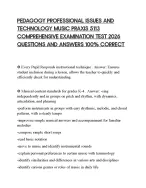 PEDAGOGY PROFESSIONAL ISSUES AND TECHNOLOGY MUSIC PRAXIS 5113 COMPREHENSIVE EXAMINATION TEST 2026 Q