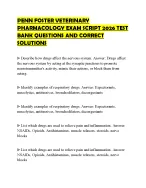 PENN FOSTER VETERINARY PHARMACOLOGY EXAM SCRIPT 2026 TEST BANK QUESTIONS AND CORRECT SOLUTIONS