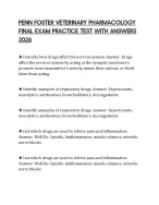 PENN FOSTER VETERINARY PHARMACOLOGY FINAL EXAM PRACTICE TEST WITH ANSWERS 2026